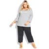 Women's Plus Size Meow Sleep Top - Gray | AVENUE