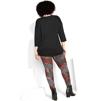 Women's Plus Size Geo Pant - Spice | AVENUE - Image 2