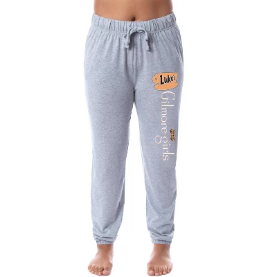Gilmore Girls Womens' Luke's Diner Logo TV Show Sleep Jogger Pajama Pants Grey - Image 3