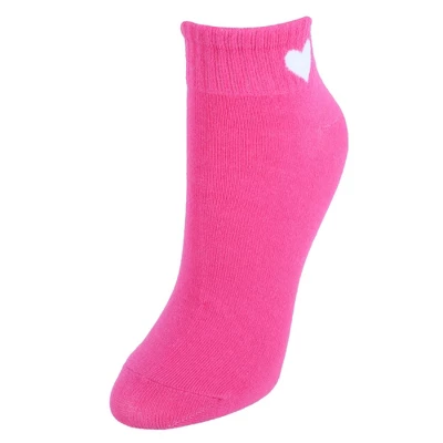 CTM Women's Low Cut Heart Comfortable Socks (6 Pair Pack) - Image 2
