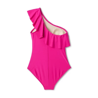 Women's Ruffle One Shoulder Coverage One Piece Swimsuit - Kona Sol™ Pink - Image 5
