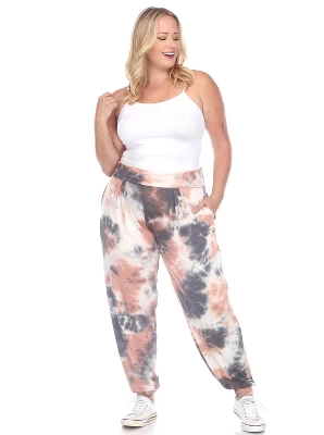 Women's Plus Size Tie Dye Harem Pants - White Mark - Image 6