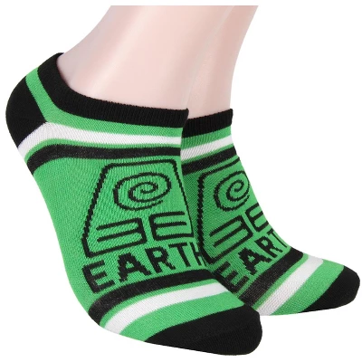 Nickelodeon Avatar The Last Airbender Elements No-Show Ankle Socks 5 Pair Multicoloured - Image 3