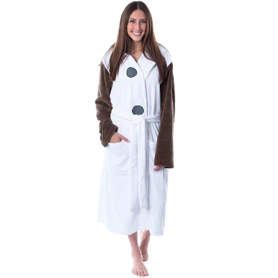 Disney Adult Frozen Snowman Olaf Costume Robe Hooded Bathrobe White - Image 4