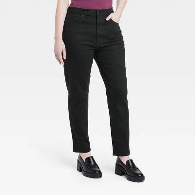 Women's High-Rise 90's Slim Straight Jeans - Universal Thread™ Black - Image 3