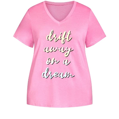 Women's Plus Size Dream On Sleep Set - Pink | AVENUE - Image 2