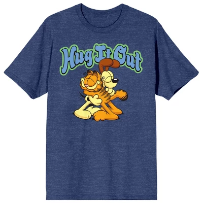 Garfield Hug It Out Crew Neck Short Sleeve Navy Women's T-shirt - Image 3