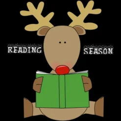 Junior's Design By Humans Christmas Reading Reindeer Shirt By Galvanized T-Shirt