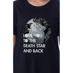 Star Wars Womens' Love You To The Death Star And Back Sleep Pajama Shirt Black