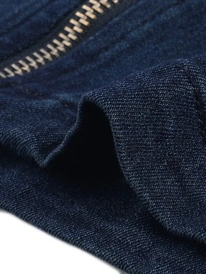 Agnes Orinda Women's Plus Size Denim Zip Up Front Mini Jean Skirts - Image 5