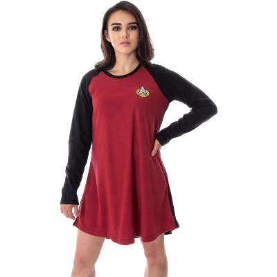 Star Trek Next Generation Women's Juniors Picard Raglan Nightgown Sleep Shirt - Image 6