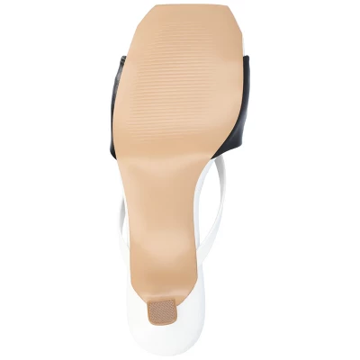 Journee Collection Womens Starling Kitten Heel Two Tone Open Toe Pumps - Image 4