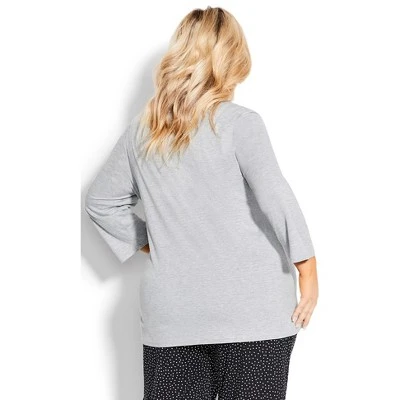 Women's Plus Size Meow Sleep Top - Gray | AVENUE - Image 2