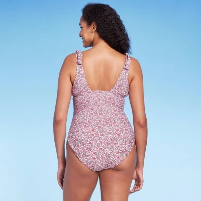 Women's Shoulder Tie Full Coverage One Piece Swimsuit - Kona Sol™ Multi - Image 3