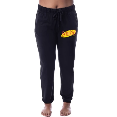 Seinfeld Womens' TV Show Logo Icon Jogger Sleep Pajama Pants Black - Image 3