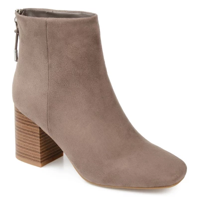 Journee Collection Womens Audrina Tru Comfort Foam Back Heel Zip Stacked Heel Booties - Image 13
