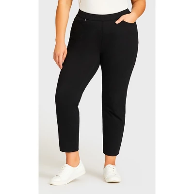 Women's Plus Size Knit Pull On Jean Black - Average | AVENUE - Image 6