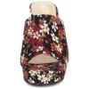 Perphy Women's Platform Floral Chunky Heel Slides Sandals