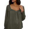 Ingrid & Isabel Maternity Button Front Sweetheart Top