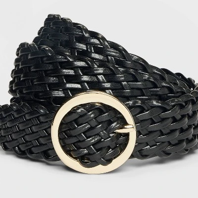 Women's Oval Center Bar Buckle Belt - A New Day™ Black - Image 2