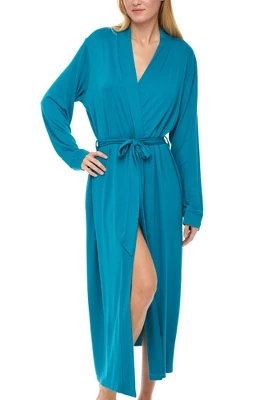 Women's Classic Soft Knit Long Lounge Robe With Pockets - Image 9