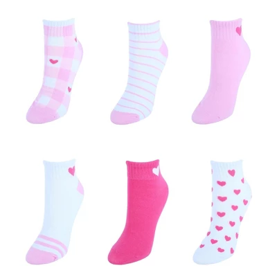 CTM Women's Low Cut Heart Comfortable Socks (6 Pair Pack) - Image 6
