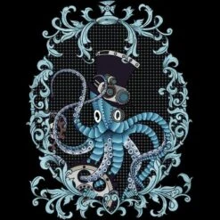 Junior's Design By Humans Steampunk Octopus By Paviash T-Shirt