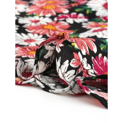 Agnes Orinda Women's Plus Summer Floral Elastic Waist Casual Shorts - Image 5