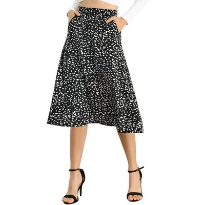 Allegra K Women's Chiffon Summer Vintage Floral Print A-Line Midi Skirts - Image 3