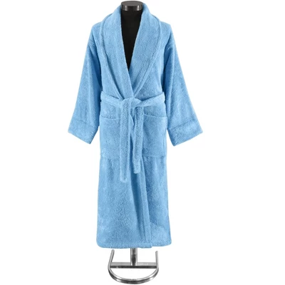 Classic Turkish Towels Unisex Shawl Collar Terry Cloth Robe