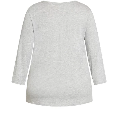 Women's Plus Size Meow Sleep Top - Gray | AVENUE - Image 5