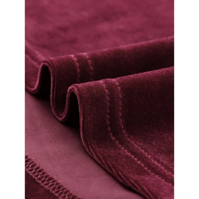 Allegra K Women's Turtleneck Velvet Long Sleeve Work Basic Velour Blouse - Image 4