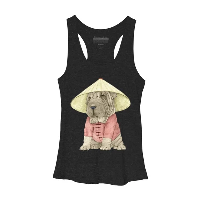 Women's Design By Humans Shar Pei By Barruf Racerback Tank Top - Image 3