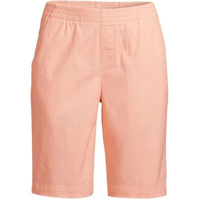 Lands' End Women's Plus Size Mid Rise Elastic Waist Pull On 12" Knockabout Chino Bermuda Shorts - Image 11