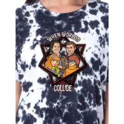 Supernatural Womens' Scoobynatural Worlds Collide Nightgown Pajama Shirt Multicolored