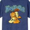 Garfield Hug It Out Crew Neck Short Sleeve Navy Women's T-shirt