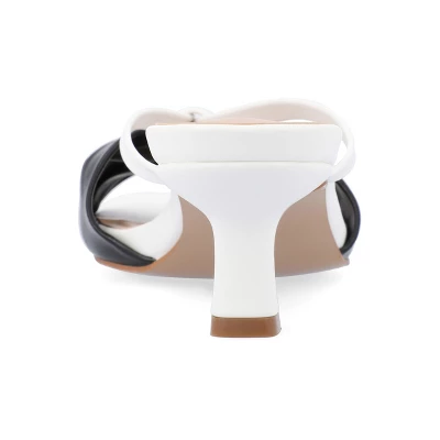 Journee Collection Womens Starling Kitten Heel Two Tone Open Toe Pumps - Image 2