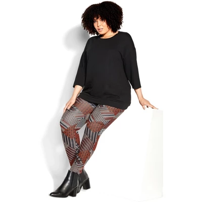 Women's Plus Size Geo Pant - Spice | AVENUE
