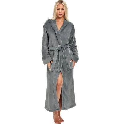 Women's Classic Winter Robe, Hooded Cozy Plush Fleece Bathrobe - Image 11