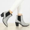 Allegra K Women's Chunky Heel Chelsea Ankle Boots