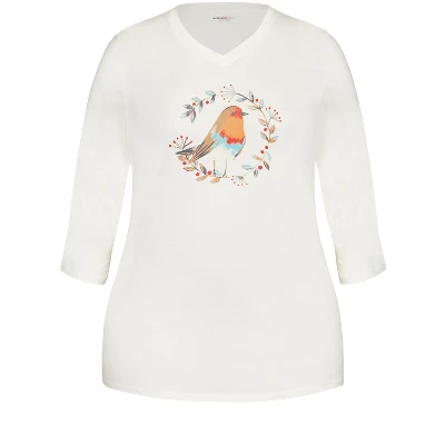 Women's Plus Size Robin Sleep Top - Cream | AVENUE - Image 4