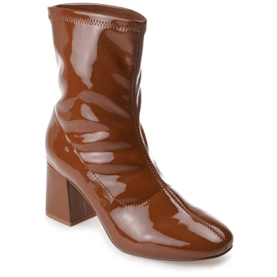 Journee Collection Womens Reice Square Toe Block Heel Ankle Booties - Image 10