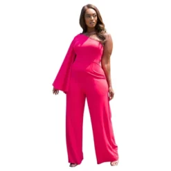 Rebdolls Women's Opal Extreme Single Sleeve Wide Leg Jumpsuit