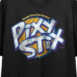 Pixy Stix Distressed Logo Women’s Black Graphic Crop Tee