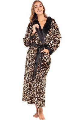 Women's Classic Winter Robe, Hooded Cozy Plush Fleece Bathrobe - Image 16
