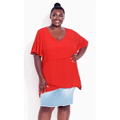 Women's Plus Size Mylah Layer Tunic - Scarlet | AVENUE - Image 9