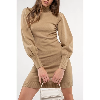 August Sky Women's Lantern Sleeve Sweater Mini Dress - Image 4