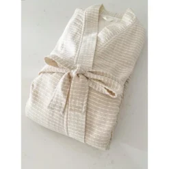 Luxe Rayon Bamboo Striped Robe - Anaya