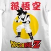 Dragon Ball Z Black And White Goku With Logo Crew Neck Short Sleeve Women's White Crop T-shirt