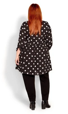 Women's Plus Size Gathered Waist Tunic - Black Spot | EVANS